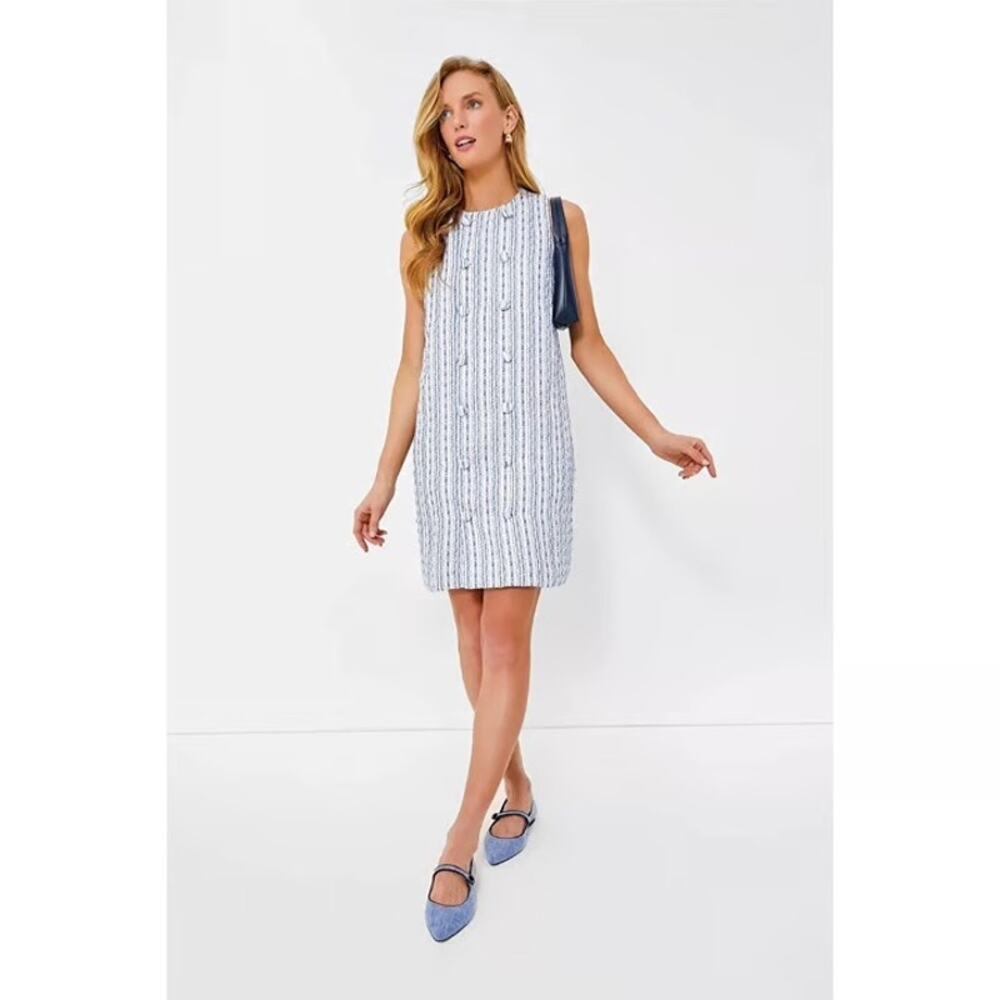 Tuckernuck Pomander Place Ethereal Tweed Bianca Mini Dress Blue Small